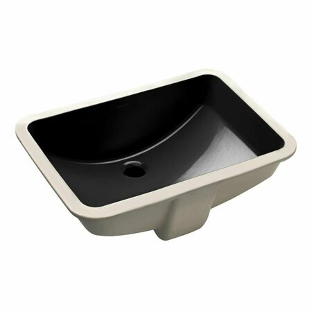 WELLS SINKWARE 21 in. Rectangular Undermount Single Bowl Bathroom Sink in Ebony RTU2115-7E